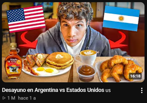 Desayuno en Argentina vs Estados Unidos