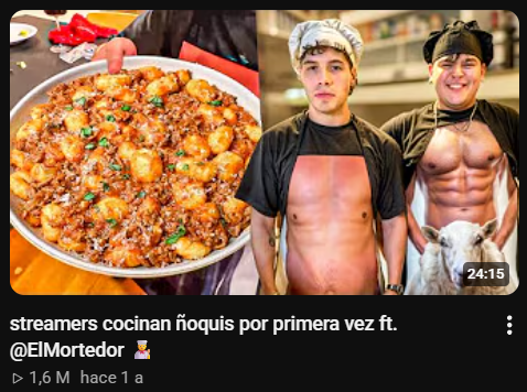 Streamers cocinan ñoquis